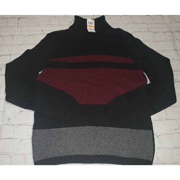 Nwt Karen Scott Women's Sweater Size XS or S BLACK/RED - Picture 1 of 4
